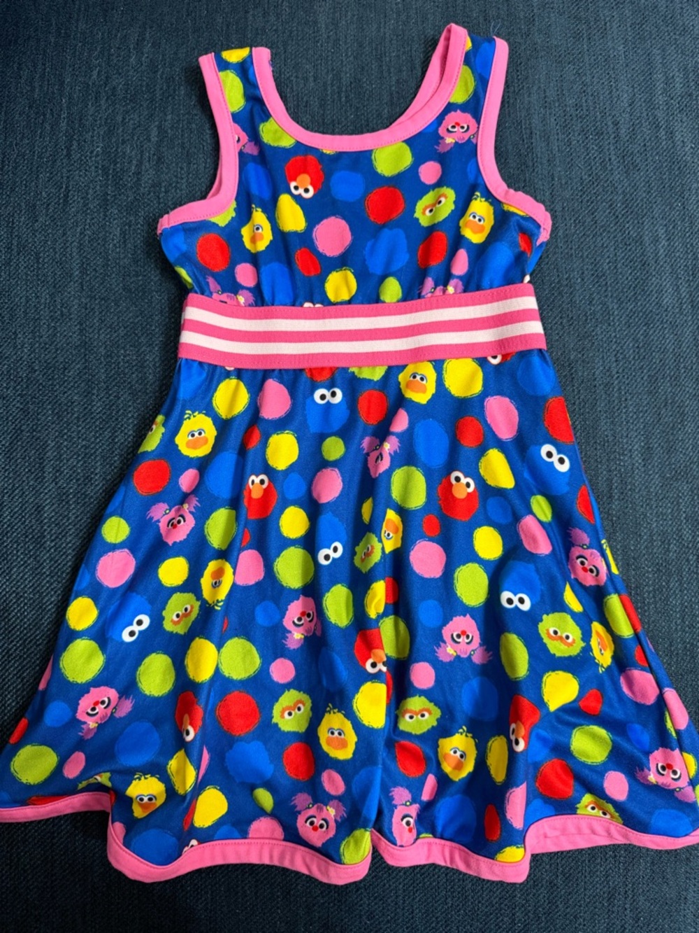 Isaac Mizrahi Loves Sesame Street Girls Dress 2T Elmo Big Bird Blue Polka Dot